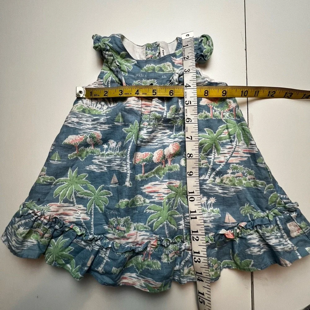 Janie and Jack Baby Blue Sleeveless Tropical Paradise Dress Baby 3-6 Months